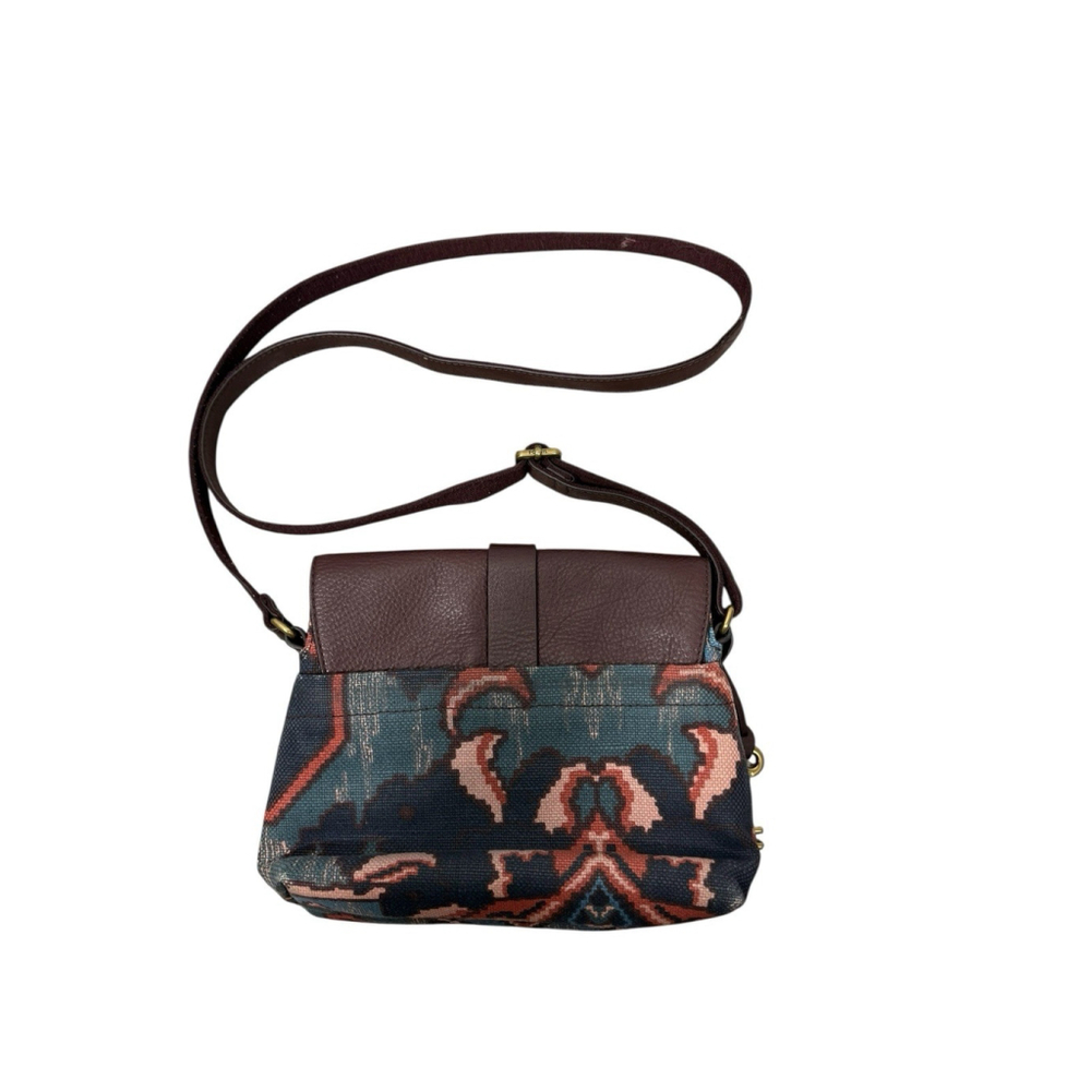 Fossil Kinley Blue Multi Print burgundy Leather Crossbody Bag - Picture 2 of 11